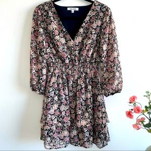 Floral A line Summer Ruffle dress Size M